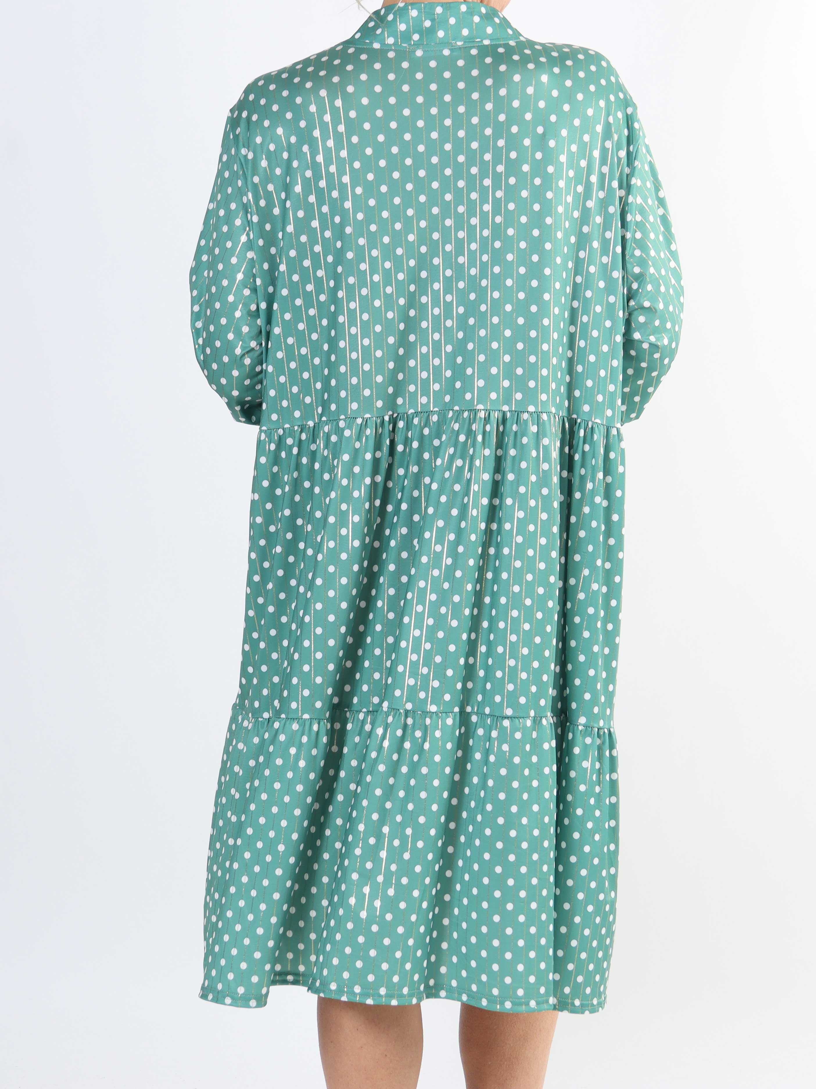 Milano Dot Midi - Plus size-klänning med prickar och lager-på-lager-look