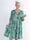 Milano Pattern Midi - Mönstrad plus size klänning med lager på lager look