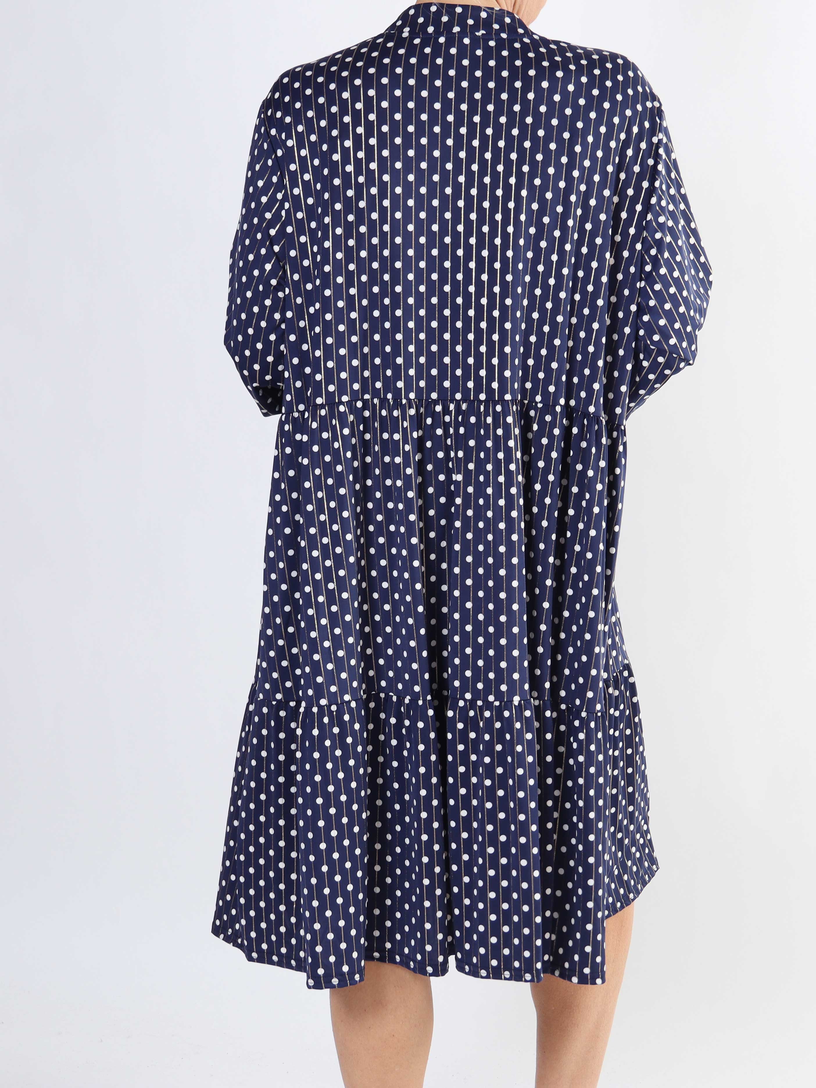 Milano Dot Midi - Plus size-klänning med prickar och lager-på-lager-look