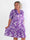 Milano Butterfly Midi - Elastisk plus size kjole med sødt sommerfugleprint og A-facon