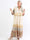 Milano Tamaria - Lång plus size-klänning med fint tryck i lager-på-lager-look