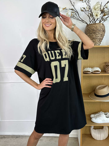 Millie - Queen t-shirtklänning i mjuk bomull