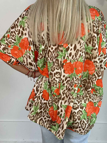 Mintu Leo - T-shirt i mjuk bomull med leopardtryck