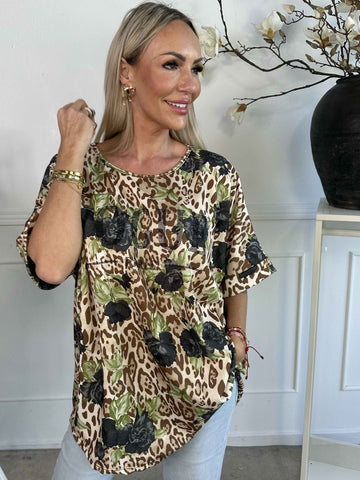 Mintu Leo - T-shirt i mjuk bomull med leopardtryck