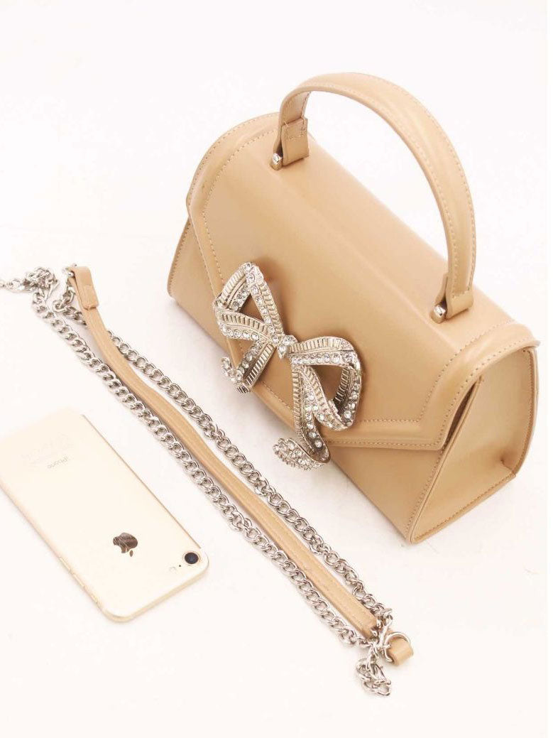 Miriam - Liten handväska med konstgjord rosett