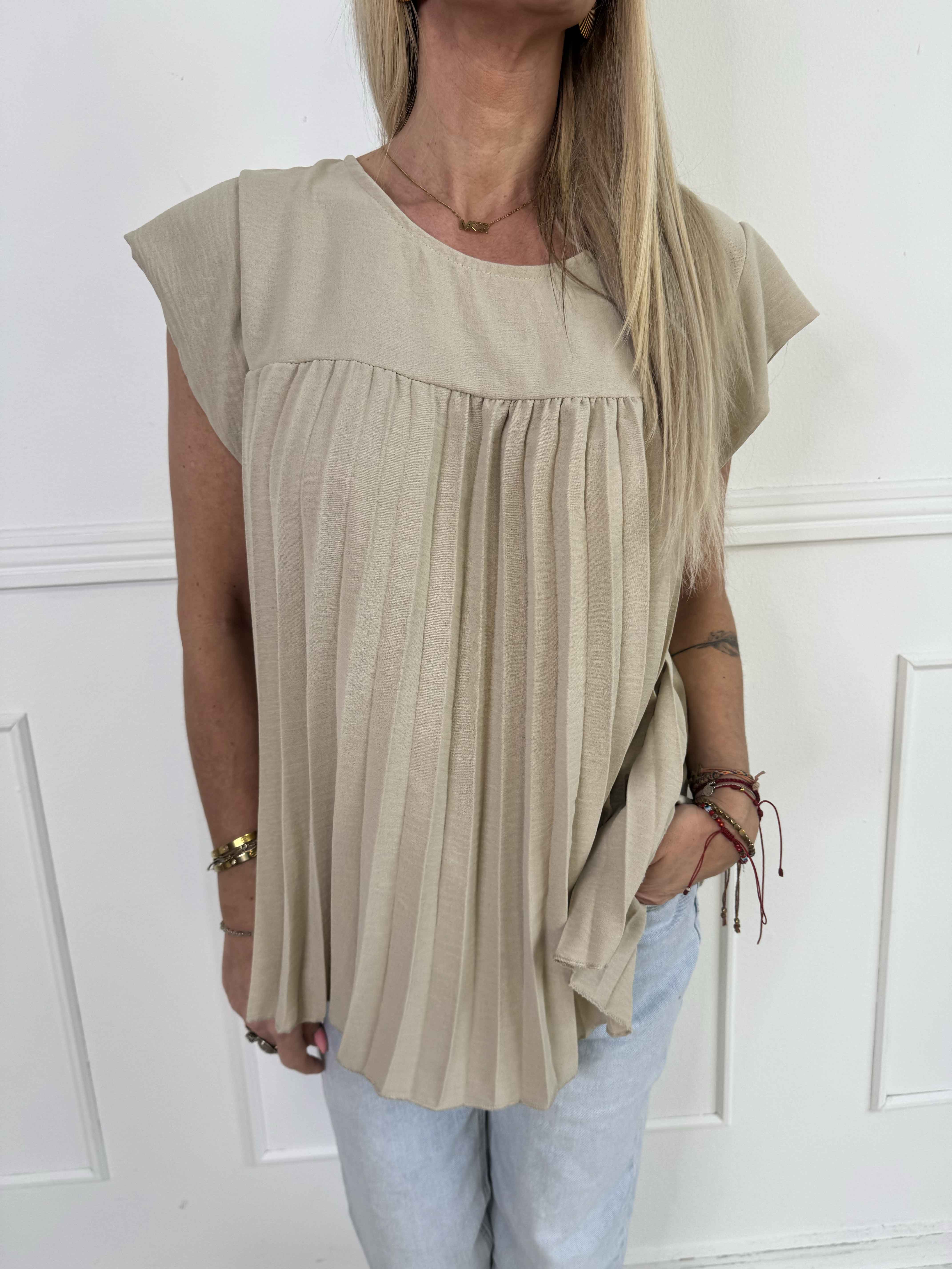 Nancy Shirt - Tunika med fine plisseringer