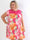 Nancy Lace Flower Short - Blomstret plus size kjole med plisseringer og lommer