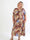 Nannie Retro - Lang plisseret plus size kjole i flerfarvet mønster