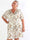 Nicolina Butterfly Short - Plus size kjole med sommerfugleprint og snøre under brystet