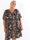Nicolina Butterfly Short - Plus size kjole med sommerfugleprint og snøre under brystet