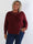 Ondine - Elegant plus size strikbluse med fine hvide perler og lille slids