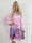 Paloma Ethereal Short - Elastisk kjole med fint blomsterprint og gulddetaljer