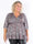 Pamela Mosaic Shirt - Elastisk plus size tunika med smock och volanger