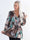 Pams Leaf Shirt L/S - Elastisk plus size blus i skrynkelfritt tyg