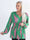 Pams Pattern Shirt L/S - Elastisk plus size blus i skrynkelfritt tyg