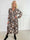 Pams Aroma Midi L/S - Elastisk kjole i blomsterprint med elegante gulddetaljer