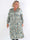 Pams Blossom Midi L/S - Elastisk plus size-klänning i skrynkelfritt tyg med silverprickar
