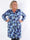 Pams Blossom Short L/S - Plus size-klänning i skrynkelfritt tyg med silverdetaljer