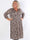 Pams Boho Midi L/S - Elastisk plus size-klänning i skrynkelfritt tyg