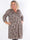 Pams Boho Short L/S - Mönstrad klänning med resår i skrynkelfritt tyg i plus size