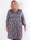 Pams Boho Short L/S - Mönstrad klänning med resår i skrynkelfritt tyg i plus size