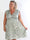 Pams Butterfly Sleeveless Short - Plus size kjole med sommerfugleprint og smock i livet