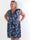 Pams Butterfly Sleeveless Short - Elastisk plus size klänning med fjärilstryck och smock i midjan