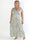 Pams Butterfly Sleeveless - Lang plus size kjole med sommerfugleprint og gulddetaljer