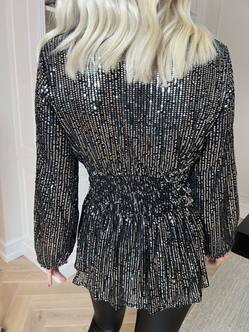 Pams Glitter Shirt L/S - Blus med paljetter och långa ärmar