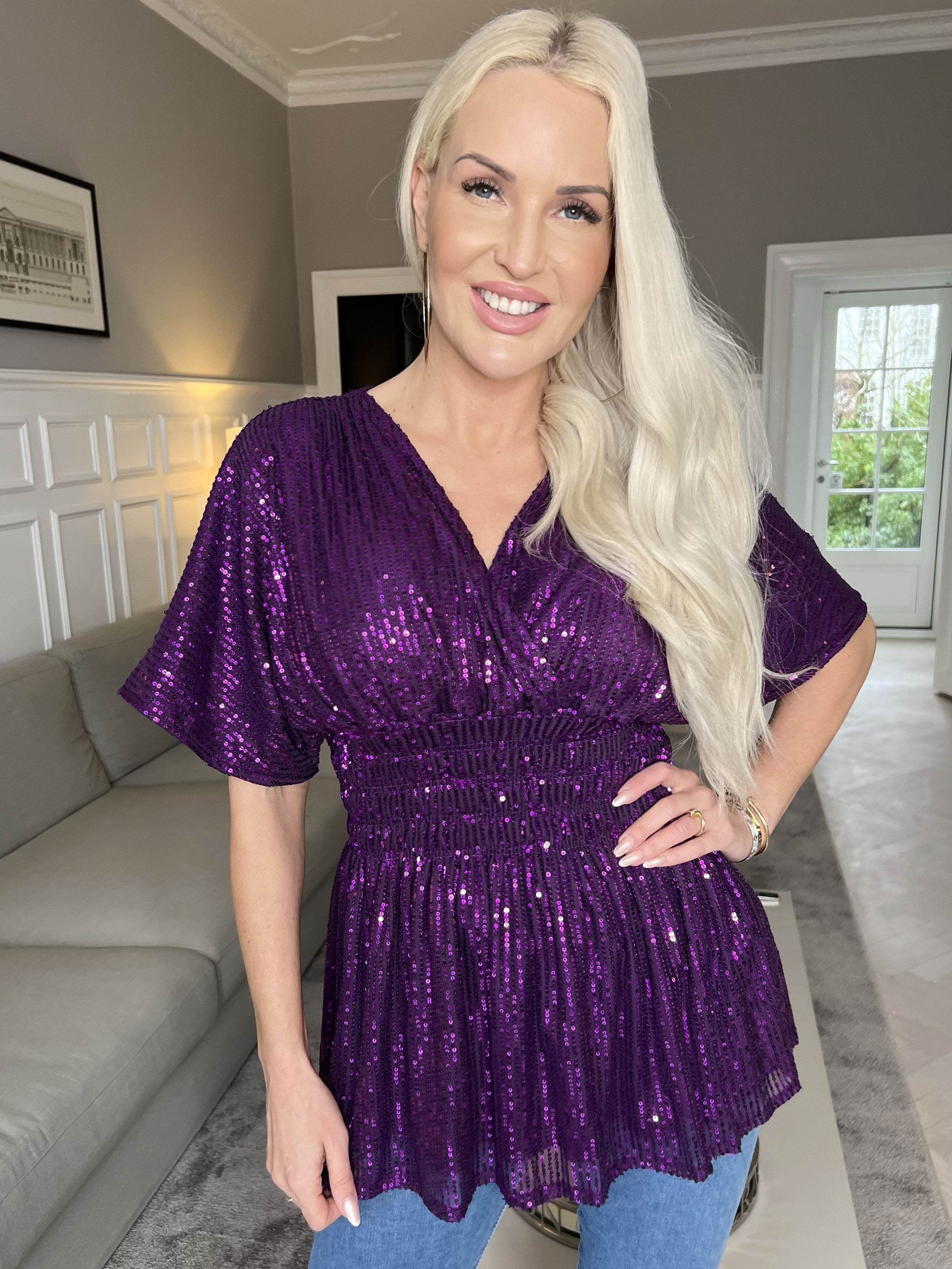 Pams Glitter Shirt - Söt tunika med smock och paljetter