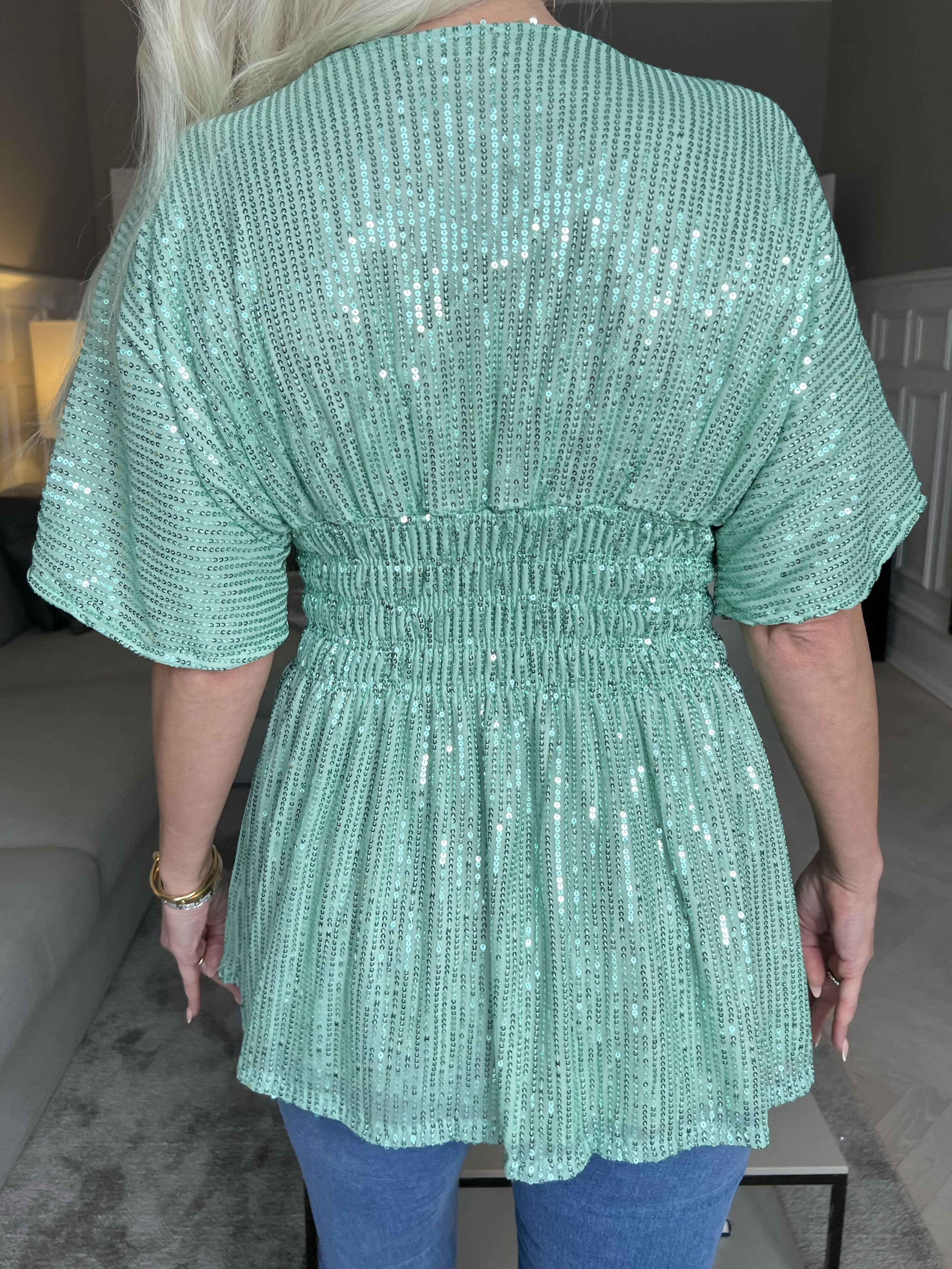 Pams Glitter Shirt - Söt tunika med smock och paljetter
