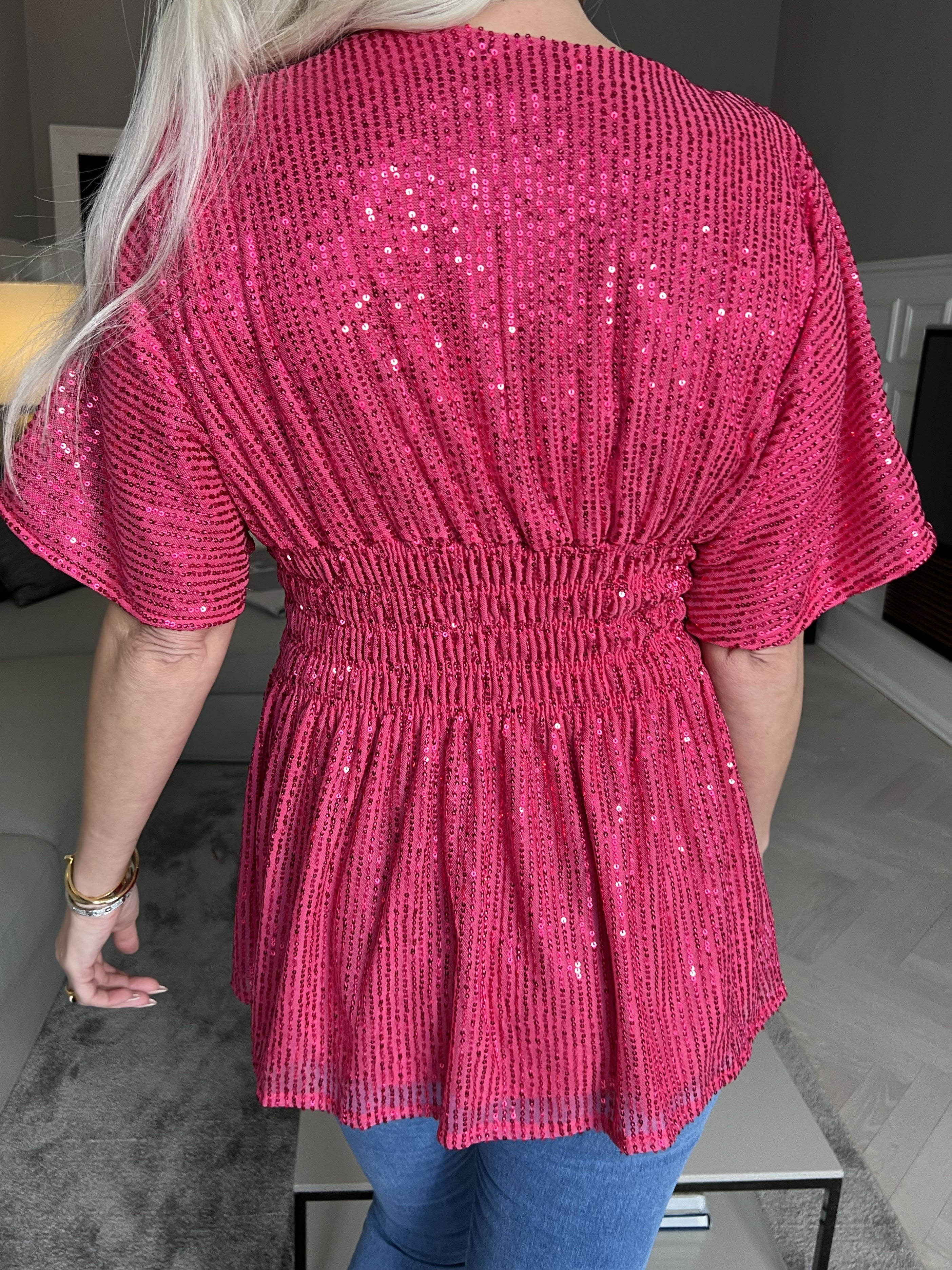 Pams Glitter Shirt - Söt tunika med smock och paljetter