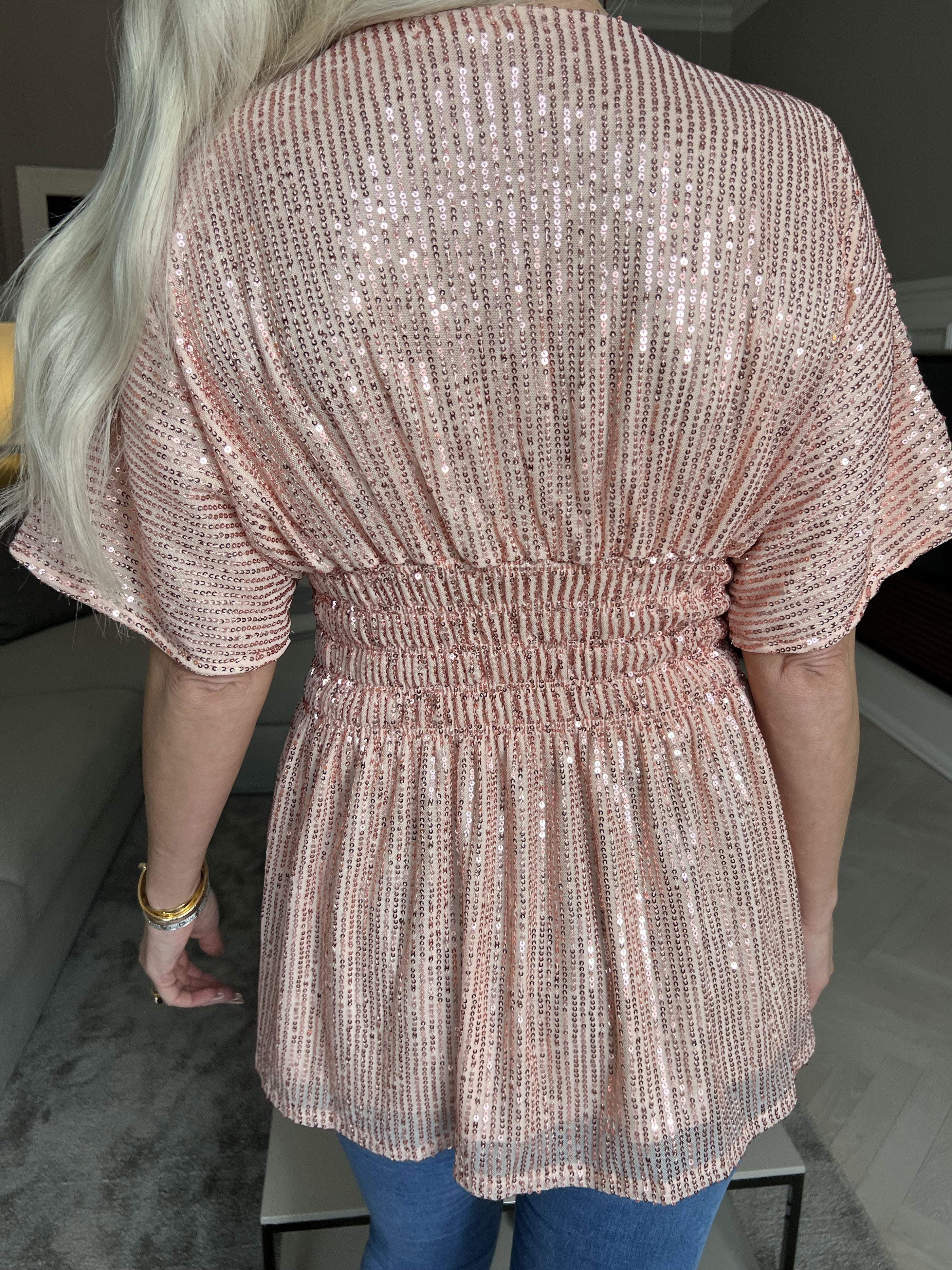 Pams Glitter Shirt - Söt tunika med smock och paljetter