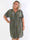 Pams Leaf Crystal Short - Stretch plus size klänning med strassmönster