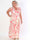 Pams Leaf Gold Sleeveless - Lång elastisk plus size klänning med sött bladmönster