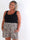 Pams Leo Shorts - Elastiske plus size shorts med leopardprint og gulddetaljer