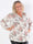 Pams Rose Shirt L/S - Elastisk plus size blus i skrynkelfritt tyg med rosor