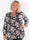 Pams Rose Shirt L/S - Elastisk plus size blus i skrynkelfritt tyg med rosor