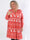 Pams Snow Short L/S - Elastisk plus size-klänning med jultryck