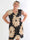 Pams Eden Short - Kort plus size kjole med blomster og guld detaljer