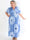 Pams Eden - Lang plus size kjole med store blomster og guld dutter