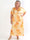 Pams Fleur - Plus size elastisk kjole med smock og japansk inspireret gulddetaljer