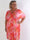 Pams Fleur Short - Plus size kjole med smock og japansk inspireret gulddetaljer