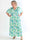 Pams Flourish - Lang plus size kjole med fine blomster og guld blade