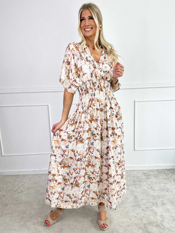 Pams Flower Viscose - Klänning nu i viskos med blomstermönster och smock