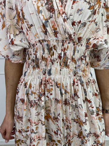 Pams Flower Viscose - Klänning nu i viskos med blomstermönster och smock