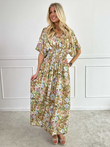 Pams Flower Viscose - Klänning nu i viskos med blomstermönster och smock