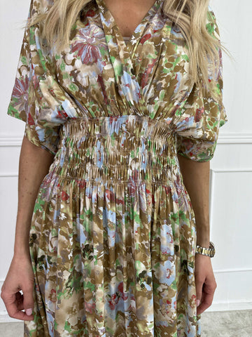 Pams Flower Viscose - Klänning nu i viskos med blomstermönster och smock