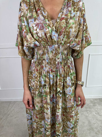 Pams Flower Viscose - Klänning nu i viskos med blomstermönster och smock