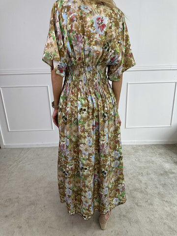 Pams Flower Viscose - Klänning nu i viskos med blomstermönster och smock